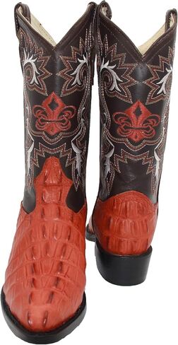Western Shops Mens Leather Crocodile Alligator Print Western Cowboy Boots in Saudi Arabia