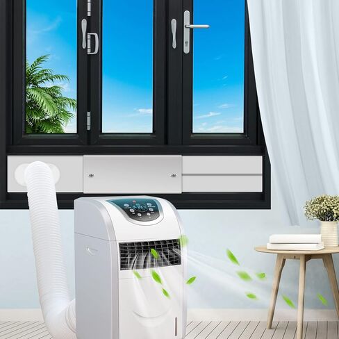 مجموعة نافذة مكيف الهواء المحمول من فيوريرا، مجموعة النوافذ المحمولة AC مع 2 حزمة ختم 3 م، مجموعة تنفيس تيار متردد منزلقة للدخول مع قطر 13 سم in Kuwait