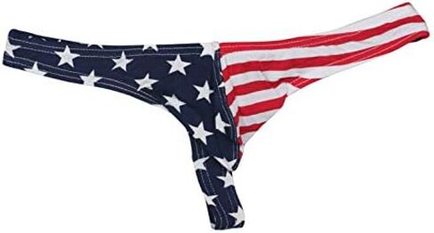 MuscleMate Hot Men's Thong Underwear, USA Star-Spangled Banner, Men's Stars and Stripes Thong G-String Underwear. in Saudi Arabia