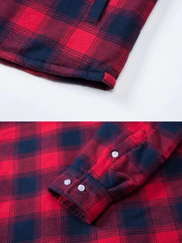 MAGCOMSEN Men's Flannel Jacket with Removable Hood 5 Pockets Plaid Quilted Lined Winter Coats Thick Hoodie Outwear in Saudi Arabia