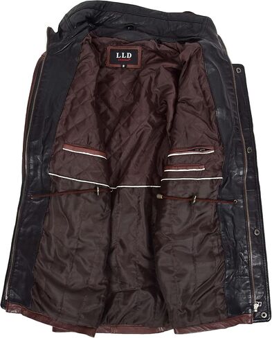 Mens Real Leather Coat Winter Overcoat Classic Style Jason in Kuwait