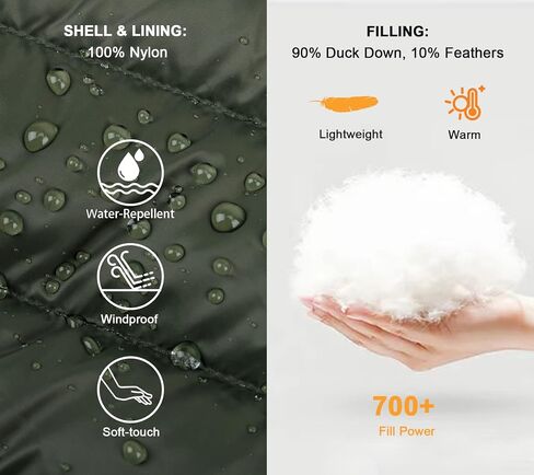 Men's Packable Down Jacket, Lightweight Puffer Warm Coat for Travel Hiking in Saudi Arabia