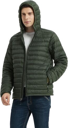 Men's Packable Down Jacket, Lightweight Puffer Warm Coat for Travel Hiking in Saudi Arabia