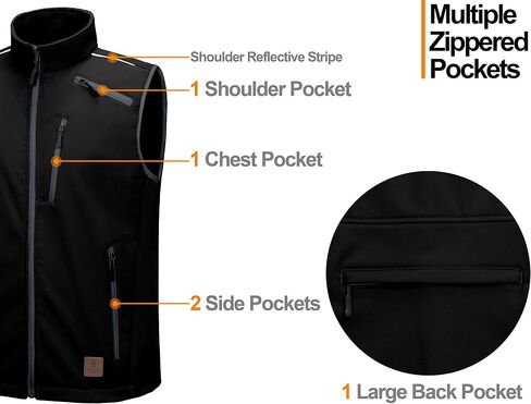 Little Donkey Andy Men's Lightweight Fleece Lined Softshell Vest Windproof Sleeveless Jacket for Hiking Travel Golf in Saudi Arabia