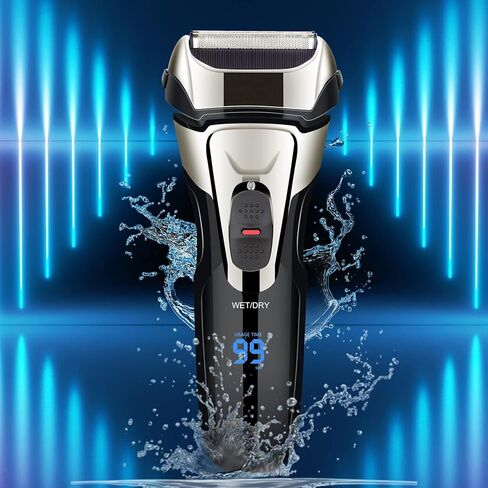 Gbuild Wet Dry Rechargeable Mens Shaver Electric Foil for Men Face Waterproof, USB Travel Cordless Man Electric Razor Shaving Facial with Trimmer in Saudi Arabia