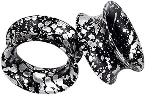 YOFANST 6-12 Pairs Soft Black Glitter Spots Silicone Ear Gauges Colorful Ear Skin Tunnels 2g-5/8 inch in Saudi Arabia