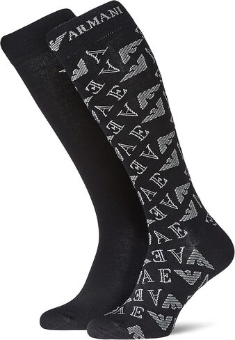 Emporio Armani mens 2 Pack Casual Eagle Logo Long Socks in Saudi Arabia