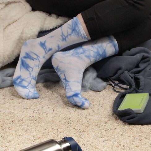 BambooMN Men's Bamboo Athletic Tie Dye Crew Socks in Kuwait