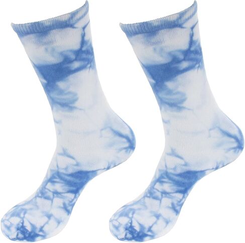 BambooMN Men's Bamboo Athletic Tie Dye Crew Socks in Kuwait