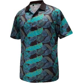 Monterey Club Men's Palm Leaves Print Polo Shirt #1695 in Kuwait
