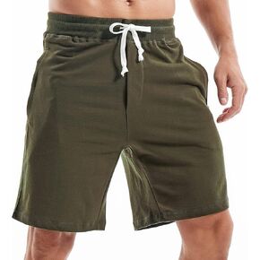 AMY COULEE Mens Casual Sweat Shorts Athletic Lounge Cotton Shorts with Zipper Pockets Elastic Waistband