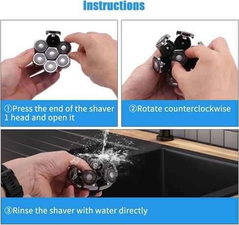 ماكينة حلاقة الرأس للرجال الصلع، ماكينة حلاقة كهربائية 7 في 1 من WOOPOWER للرجال مقاومة للماء IPX7، ماكينة حلاقة دوارة قابلة لإعادة الشحن مع شاشة LED مع مجموعة أدوات حلاقة اللحية وتشذيب الأنف in Kuwait