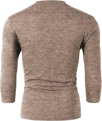 H2H Mens Casual Premium Slim Fit Henley Shirts Lightweight Thin Fabric in Saudi Arabia