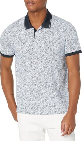 Perry Ellis Men's Pima Cotton Blend Vine Print Short Sleeve Polo Shirt in Saudi Arabia