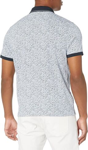 Perry Ellis Men's Pima Cotton Blend Vine Print Short Sleeve Polo Shirt in Saudi Arabia