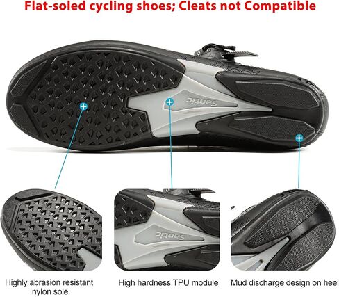 Santic Cycling Shoes Men Spin Unlocked Bike Bicycle Road Biking Lock Shoes MTB Cycling Accessories Self-Locking Shoes in Kuwait