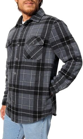 Freedom Foundry Men's Plaid Fleece Jackets Super Plush Sherpa Lined Jacket Shirt in Kuwait