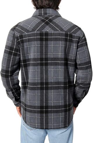 Freedom Foundry Men's Plaid Fleece Jackets Super Plush Sherpa Lined Jacket Shirt in Kuwait