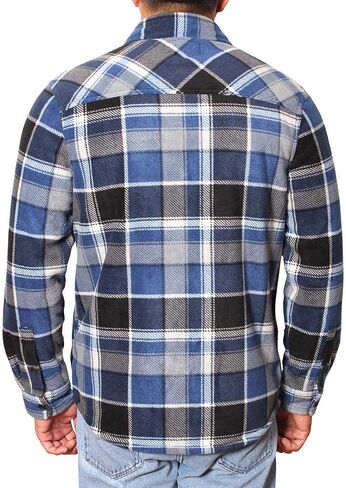 Freedom Foundry Men's Plaid Fleece Jackets Super Plush Sherpa Lined Jacket Shirt in Kuwait