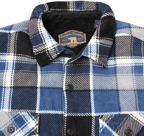 Freedom Foundry Men's Plaid Fleece Jackets Super Plush Sherpa Lined Jacket Shirt in Kuwait