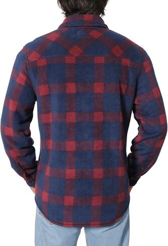 Freedom Foundry Men's Plaid Fleece Jackets Super Plush Sherpa Lined Jacket Shirt in Kuwait