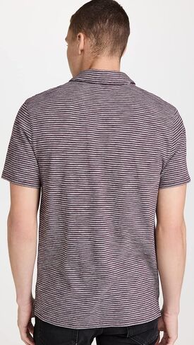 Vince Men's Slub Stripe S/S Polo in Kuwait