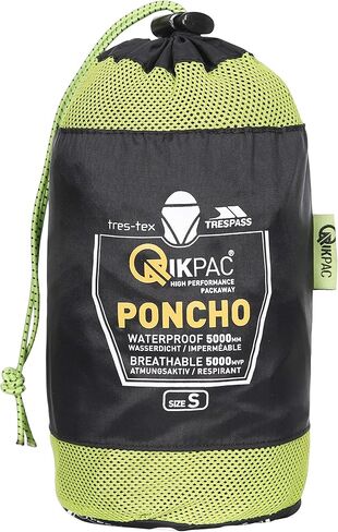 Qikpac Adults Packaway Poncho Unisex Waterproof Windproof Rain Cover in Kuwait