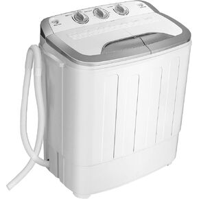 Giantex Portable Washing Machine, 13lbs Mini Twin Tub, 8Lbs Washer & 5Lbs Spinner, Compact Laundry Washer Combo, Built-in Pump Drain, Apartments RVs and Dorms (White & Black) in Saudi Arabia