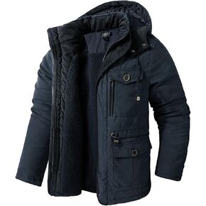 EUSMTD Men's Heavyweight Coat Sherpa fleece Lined Parka Winter Warm Hooded Jacket in Saudi Arabia