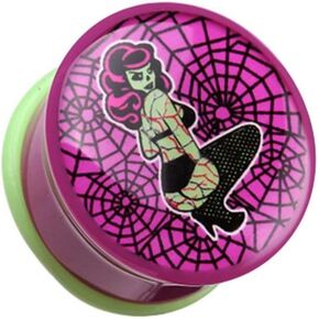 Covet Jewelry Sexy Pin-Up Zombie Single Flared Ear Gauge Plug in Saudi Arabia
