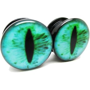 Teal Eye Ear Plugs - Acrylic - Screw on - New *Pair* - 8 Sizes in Saudi Arabia