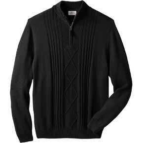 Liberty Blues Men's Big & Tall ™ Shoreman's Quarter Zip Cable Knit Sweater in Saudi Arabia