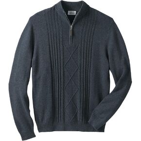 Liberty Blues Men's Big & Tall ™ Shoreman's Quarter Zip Cable Knit Sweater in Kuwait