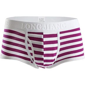 Mens Cotton U Convex Stripes Panties Boxer Briefs Underwear
