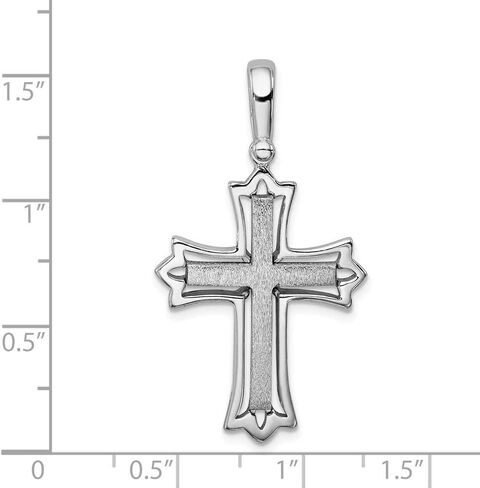 Solid 925 Sterling Silver Brushed/Cross Pendant Charm in Saudi Arabia