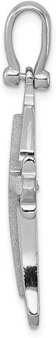 Solid 925 Sterling Silver Brushed/Cross Pendant Charm in Saudi Arabia