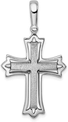 Solid 925 Sterling Silver Brushed/Cross Pendant Charm in Saudi Arabia