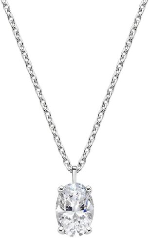 ERAA Jewel 1 CT Oval Colorless Moissanite Engagement Pendant, Wedding Bridal Pendant, Eternity Sterling Silver Solid Diamond Solitaire -Prong Anniversary Promises Gift for Her in Saudi Arabia