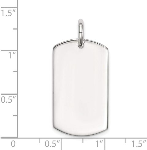 Solid 925 Sterling Silver Dog Tag Engravable Pendant Charm - 33mm x 16mm in Saudi Arabia