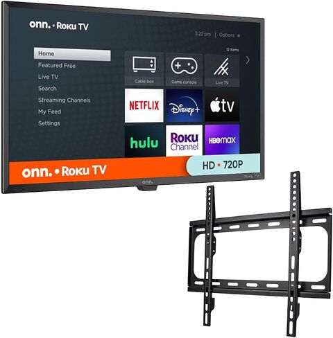 تلفزيون ONN 32 بوصة عالي الدقة (720P) LED ذكي متوافق مع Netflix وDisney+ وYouTube وApple TV وAlexa وGoogle Assistant + حامل حائط - 100012589 (متجدد) in Kuwait