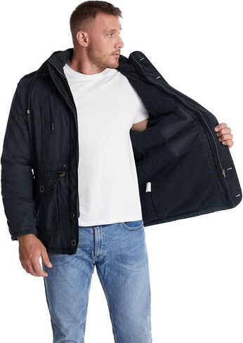 EUSMTD Men's Heavyweight Coat Sherpa fleece Lined Parka Winter Warm Hooded Jacket in Saudi Arabia