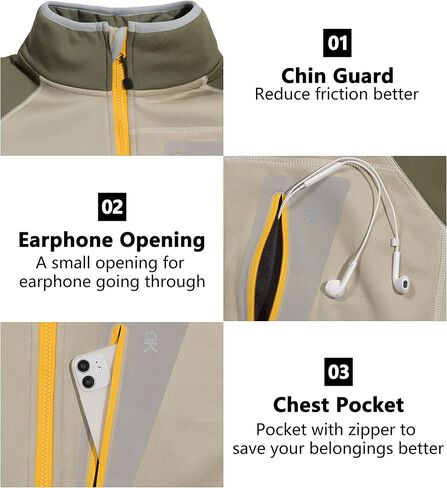 Little Donkey Andy Men's Half Zip Pullover Jacket,Polar Fleece Warm Elastic Long Sleeve Pilling Resistance Sweatshirts in Saudi Arabia