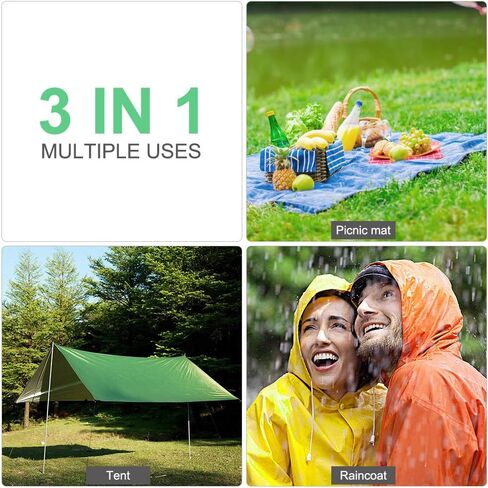SKYSPER Rain Poncho for Adults, Hooded Raincoat for Women Men with Reflective Stripe and Front Pocket Lightweight Waterproof Reusable Rain Coat Outdoor Hiking Camping Emergency Rain Gear Black in Saudi Arabia