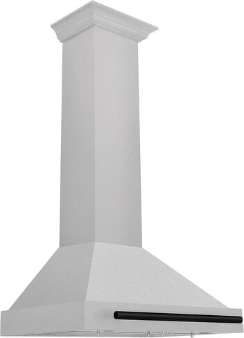 ZLINE 30" Autograph Edition DuraSnow® Stainless Steel Range Hood with DuraSnow® Stainless Steel Shell and Matte Black Handle in Saudi Arabia