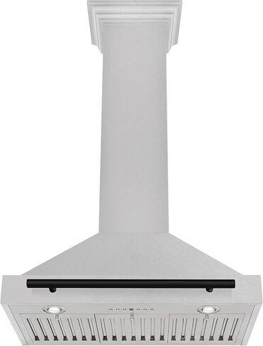 ZLINE 30" Autograph Edition DuraSnow® Stainless Steel Range Hood with DuraSnow® Stainless Steel Shell and Matte Black Handle in Saudi Arabia