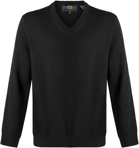Viyella Men's Solid V-Neck Merino Wool Sweater in Saudi Arabia
