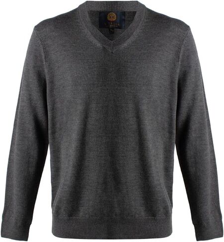 Viyella Men's Solid V-Neck Merino Wool Sweater in Saudi Arabia