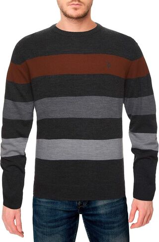 U.S. Polo Assn. Men's Color Block Striped Crew Sweater in Saudi Arabia