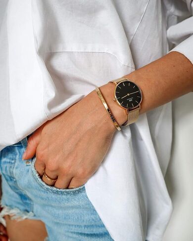 Daniel Wellington Petite Evergold Watch, Gold Mesh Bracelet in Saudi Arabia