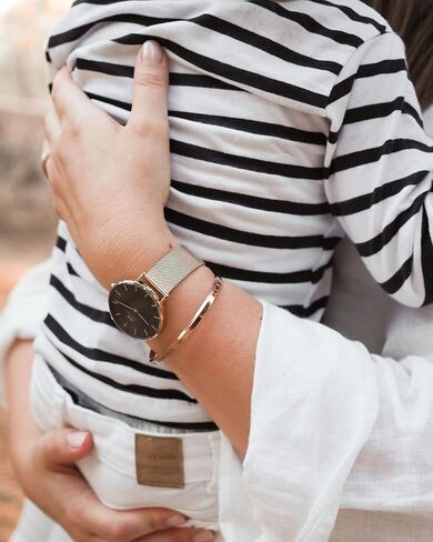 Daniel Wellington Petite Evergold Watch, Gold Mesh Bracelet in Saudi Arabia